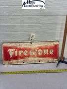 Firestone sign - tin
