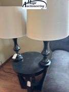 set of 2 lamps - black base with a white colored shade