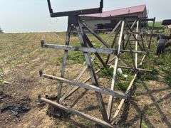 Iron storage rack. Approx 15ft long 5.5ft tall