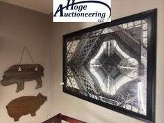 Wall decor - 2 pig wall art, 1 framed picture (La Tour Eiffel)