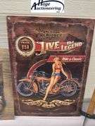American Heritage Live the Legend & Sturgis Bike Week signs - tin