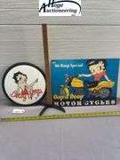 X2 - Betty Boop '66 Boop Special & Round Betty Boop sign - tin