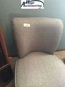 Grey cloth curved back chair