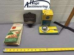 3 items. Dad's Garage decorative cast bottle opener, Taylor Navigator Compass in original box, Iowa 