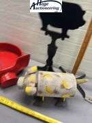 1 flat. Misc pig decor items. 1 Purina piggy bank.