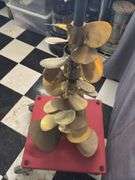 Brass props on roller display