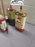 7 cans. Spices, lubricants, oil and monkey grip. 2 Forbes, 3 Archer, 1 Mobil, 1 Monkey Grip Tube Rep