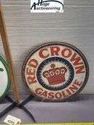 X2 - SInclair Dino Gasoline and Red Crown Gasoline signs - tin