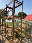 Steel storage rack. 12ft long, 30" deep, 9.5ft tall