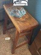 Wooden saddle bar stool with DX ashtray