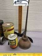 6 items. 2 thumb oil cans. 1 US Chemical's Z-4 Ring and Valve Free, 1 Alemite Graphite Oil, 1 Miracl