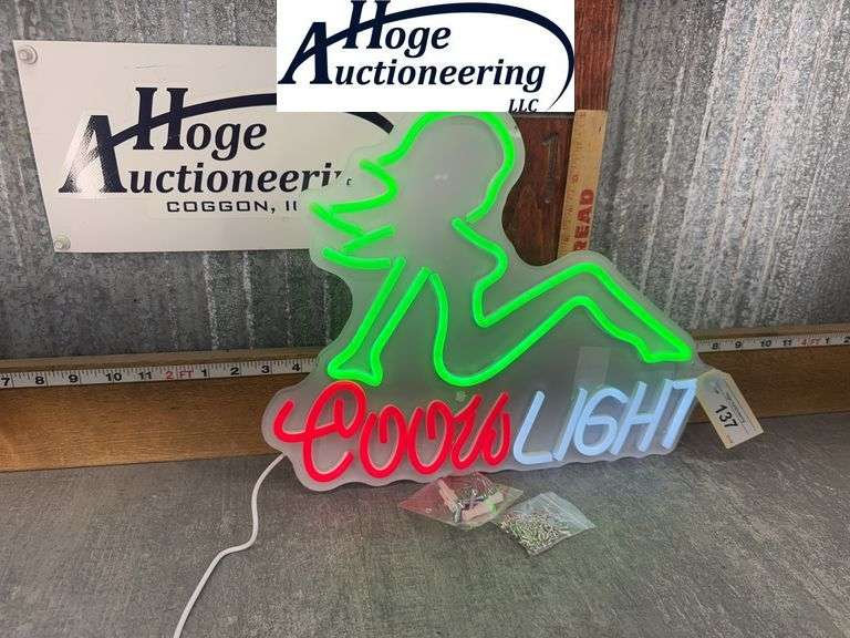 COORS LIGHT (W/ WOMAN) NEON LED LIGHT SIGN, 12.5T X 16.5W