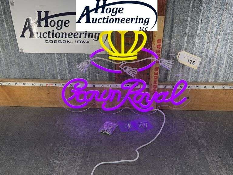 CROWN ROYAL NEON LED LIGHT SIGN, 12T X 16W