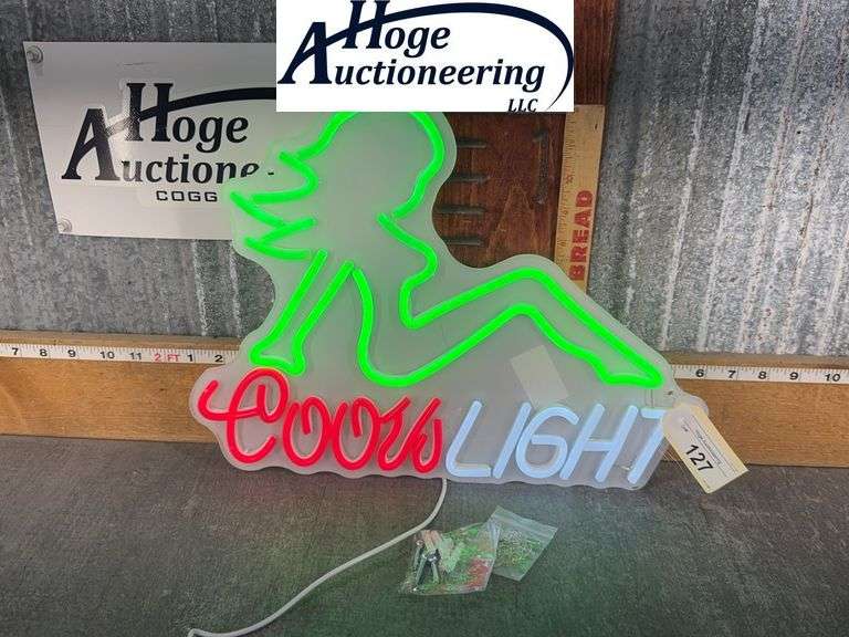 COORS LIGHT (W/ WOMAN) NEON LED LIGHT SIGN, 12.5T X 16.5W