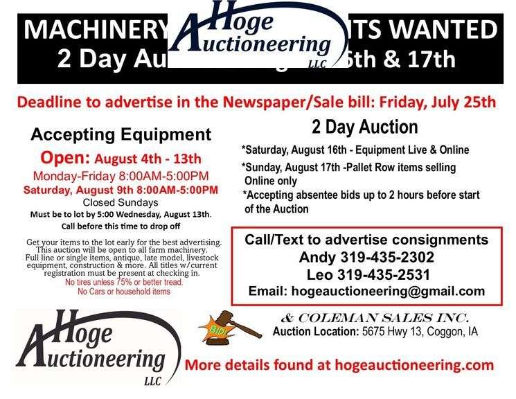 Accepting Items: August 11th-13th 8AM-5PM