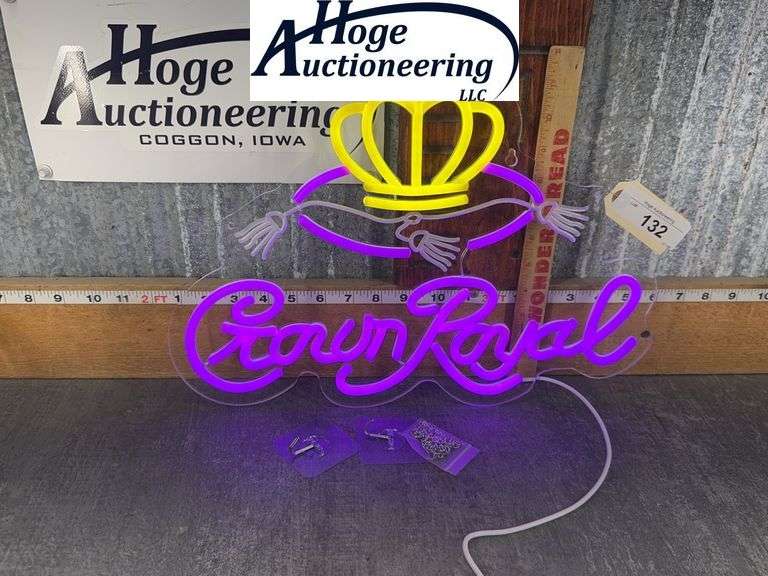 CROWN ROYAL NEON LED LIGHT SIGN, 12T X 16W