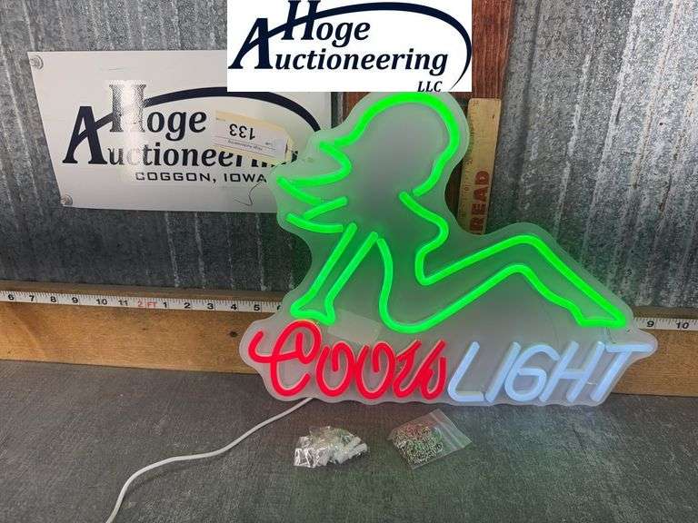 COORS LIGHT (W/ WOMAN) NEON LED LIGHT SIGN, 12.5T X 16.5W
