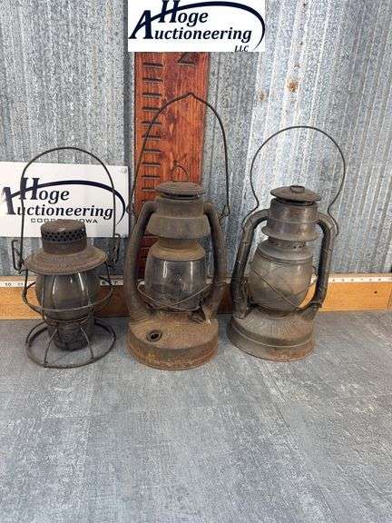(3) LANTERNS--MAURY, DIETZ, ROCK ISLAND LINES