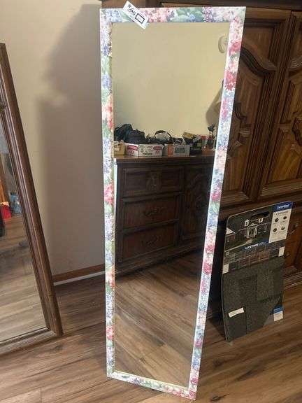 Tall Mirror with floral frame