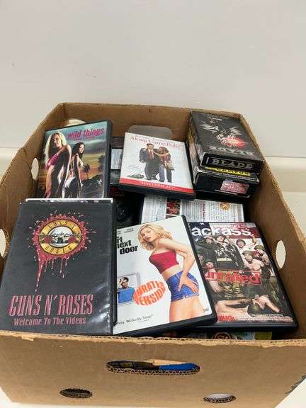 VHS tapes and DVDs
