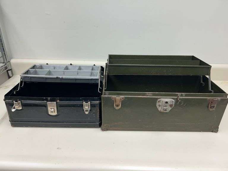 Metal tackle boxes