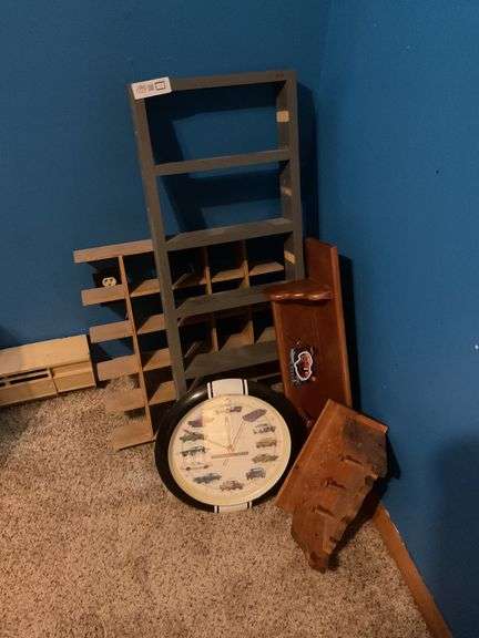 Shelving and clock