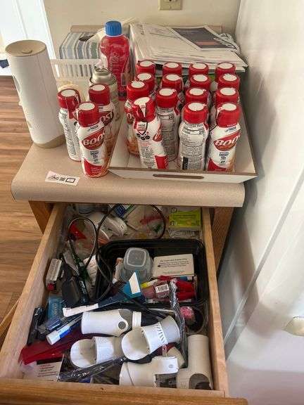 Contents of cabinet and countertop