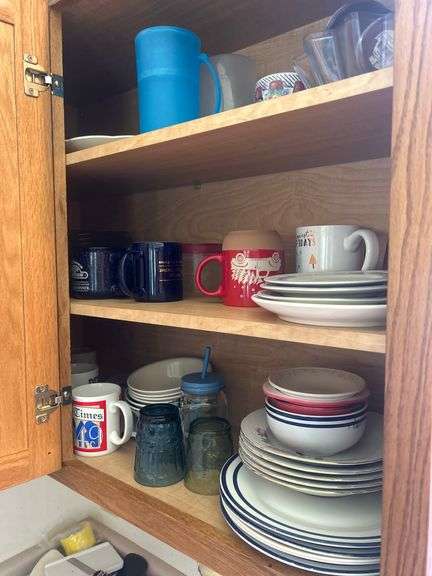 Contents of Cabinet - dishes/mugs/cups