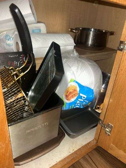 Contents of lower cabinet - cookies supplies