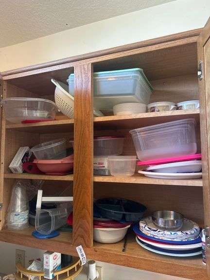 Contents of cabinet - storage containers