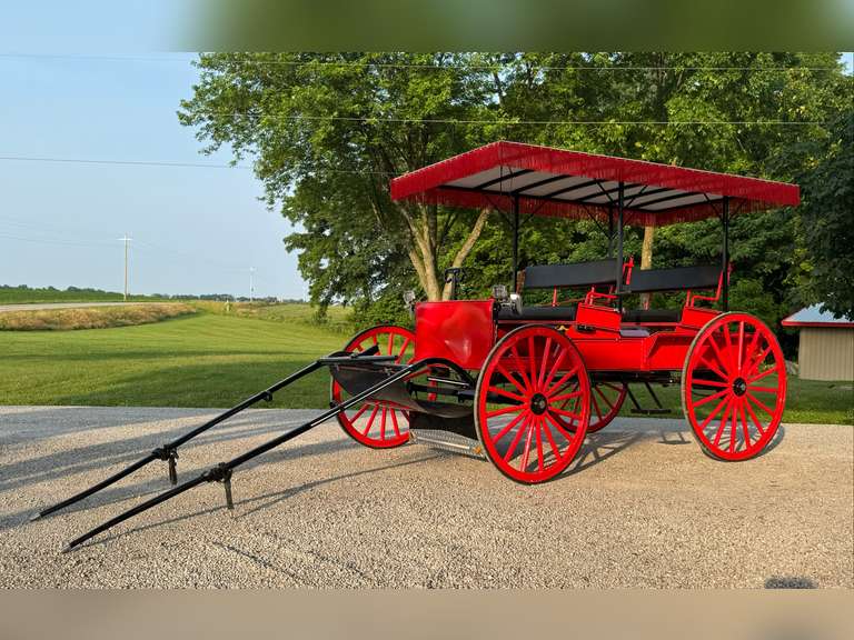 Red Two Seater Buggy with Top