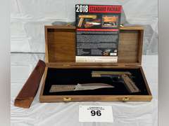 2018 Friends of NRA Gun of the Year: Kimber Custom ll .45 ACP and Silver Stag Knife with Display Cas