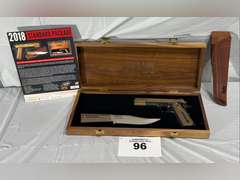 2018 Friends of NRA Gun of the Year: Kimber Custom ll .45 ACP and Silver Stag Knife with Display Cas