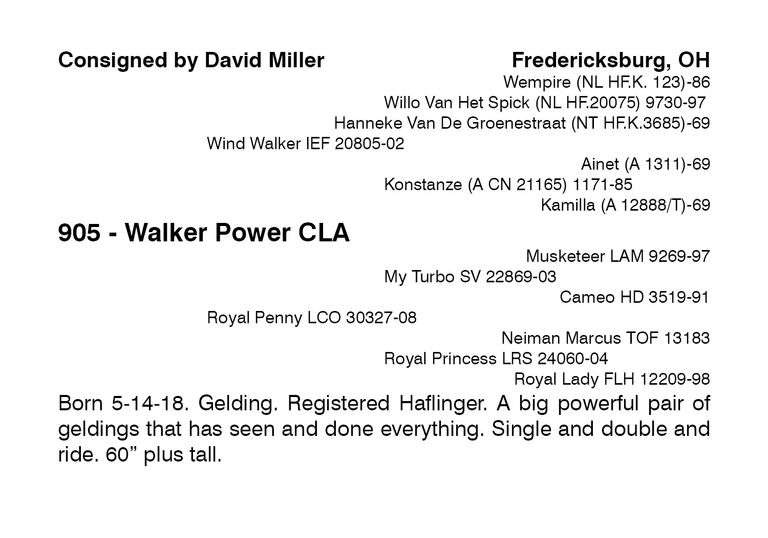 Walker Power CLA