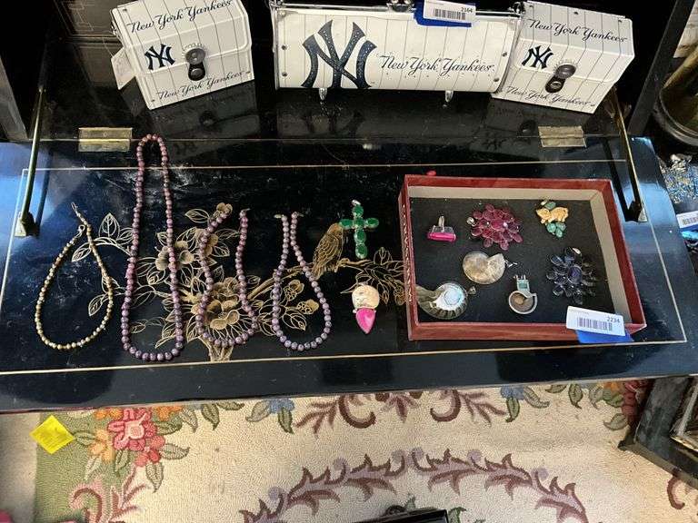 Costume jewelry: jeweled pendants, beads