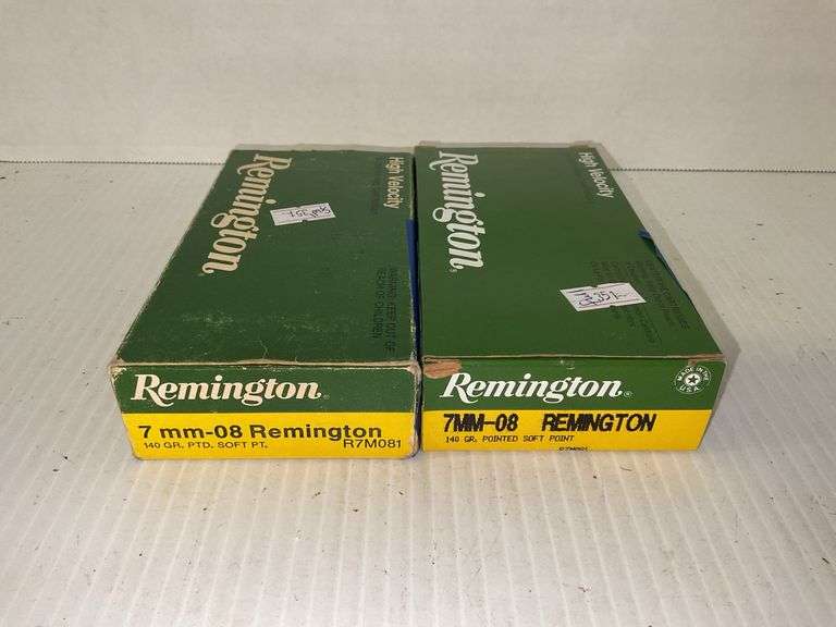 Two full boxes of Remington 7mm08 Rem ammunition, by the pc, take 2