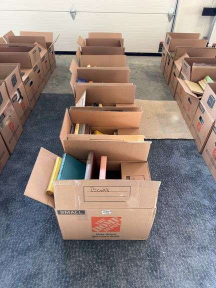 Discovery lot of eight boxes of books