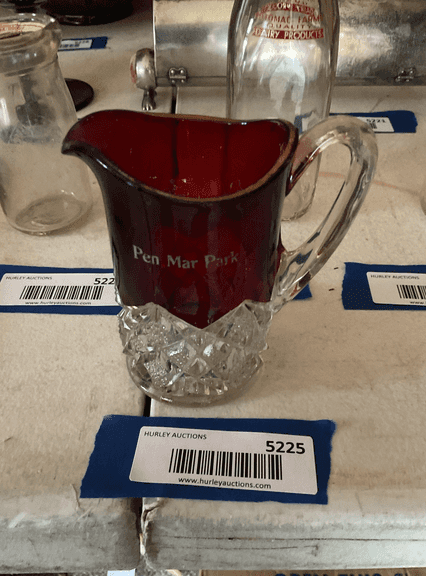 Pen Mar Park ruby stained souvenir creamer