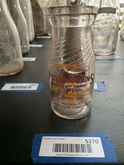 Milk bottle: Eden Plains Farm Dairy/ Hagerstown MD