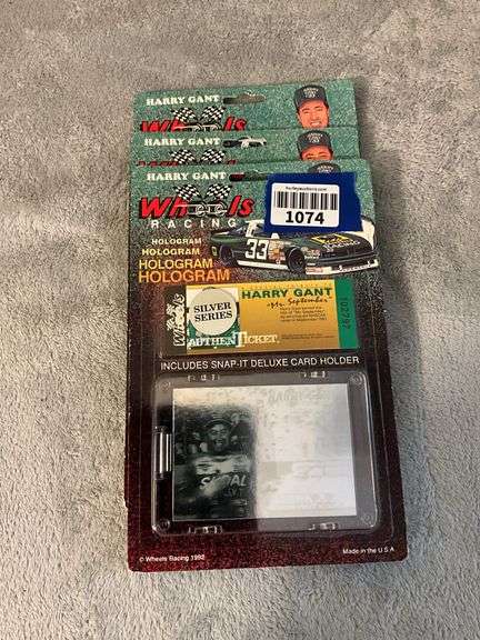 Three Wheels Racing Harry Gant collector cards & holder