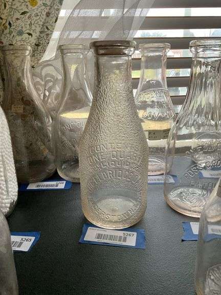 Milk bottle: Eldridge Dairy/ Hagerstown MD, textured surface