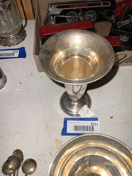 Weighted sterling trumpet vase