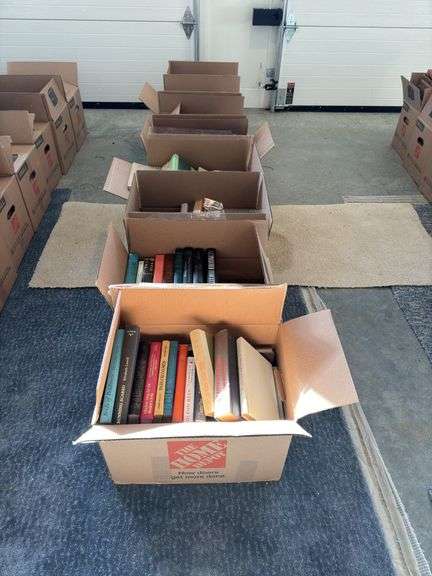 Discovery lot of eight boxes of books