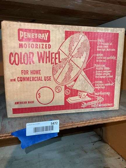 Vintage "Penet-ray" Christmas color wheel for aluminum tree, in original box