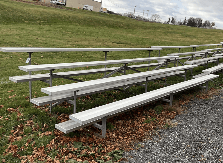 15’ wide bleachers. Be sure to bring enough help load and haul bleachers.