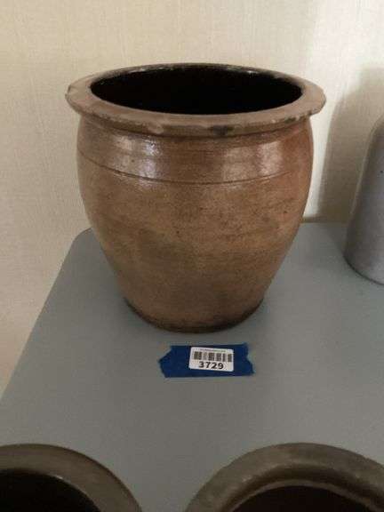 Ovoid stoneware crock - note some wear to rim