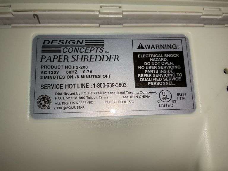Shredder Box Label Paper shredder in box - Hurley Real Estate & Auctions