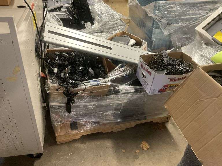 Skid of assorted electronic, cords and more