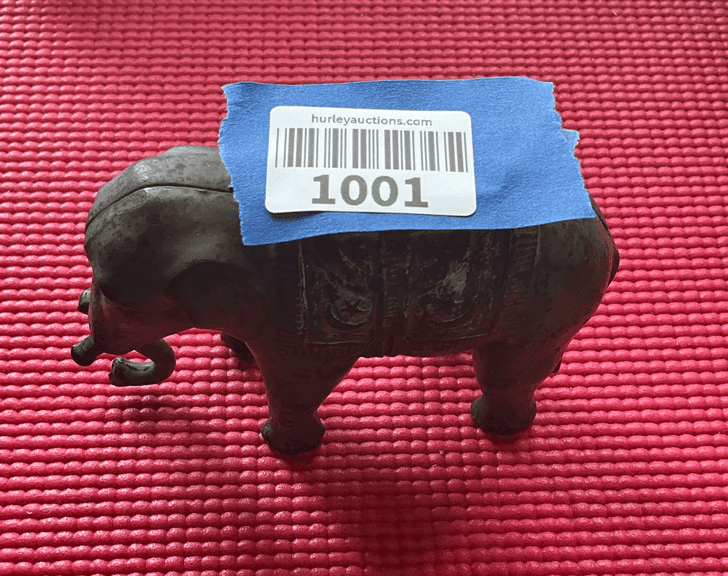 Cast iron elephant coin bank