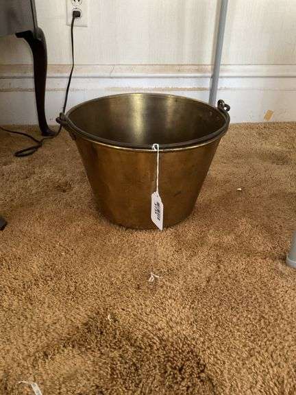 Brass bucket w/ 1850's-60's patents, bail handle